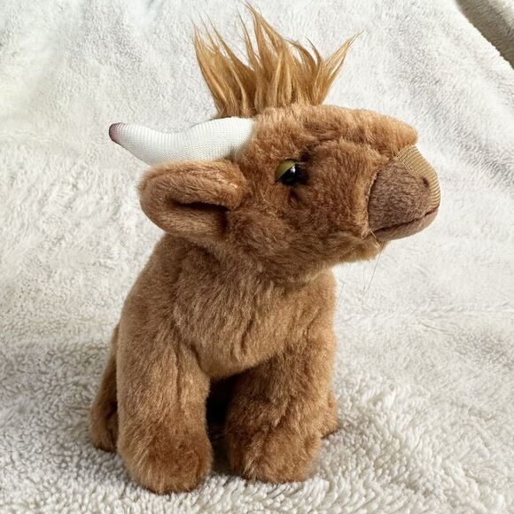 Living Nature Highland Cow Plush 6” Realistic Beanbag Toy Stuffed Animal - Picture 3 of 6